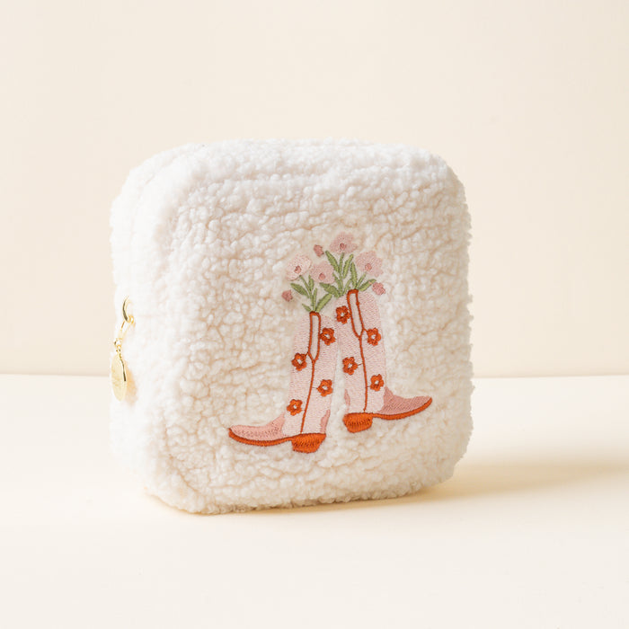 Square Cowgirl Boots Teddy Pouch