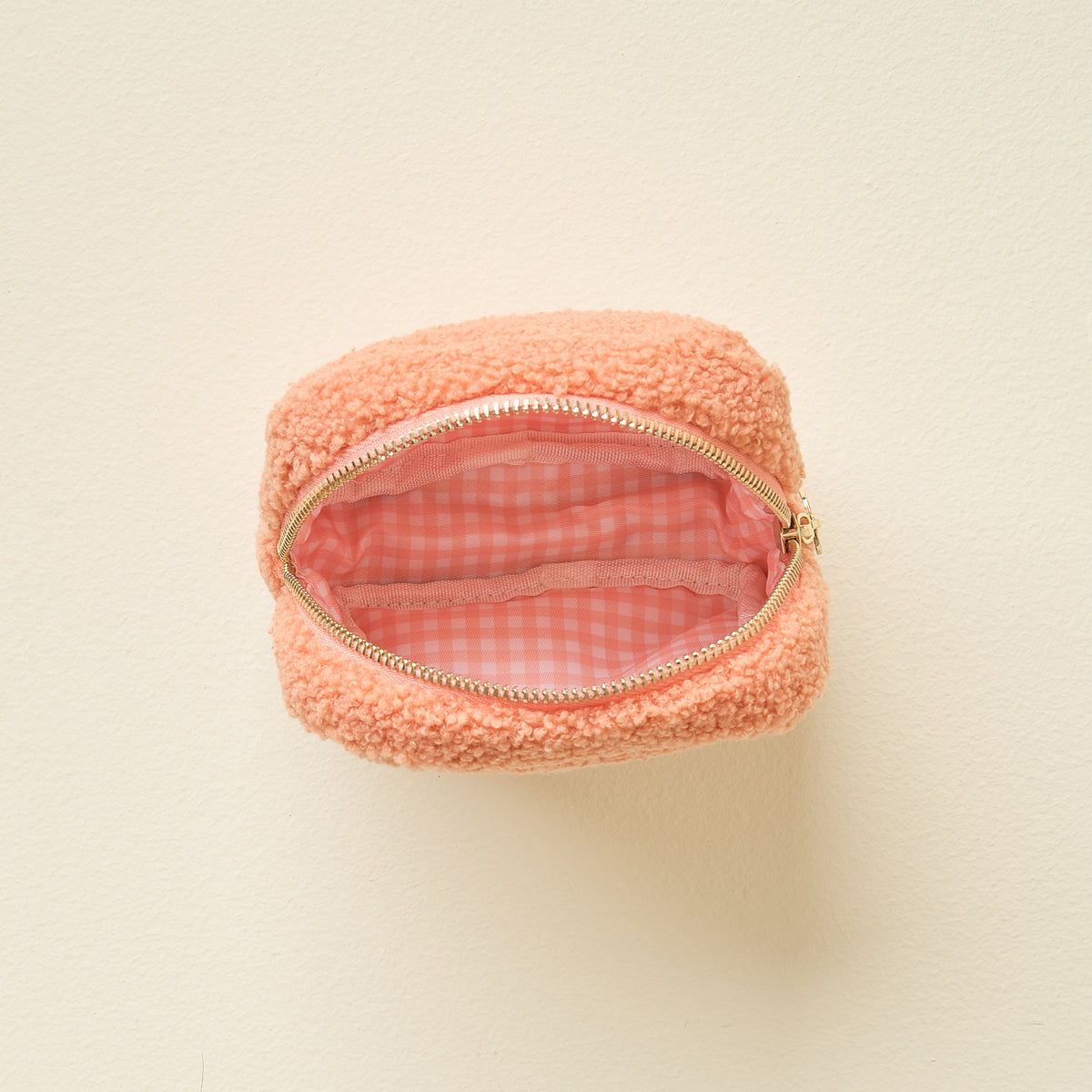Peach Flower Square Teddy Pouch