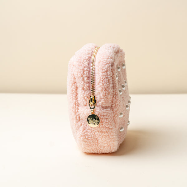 Square Pearl Blush Teddy Pouch