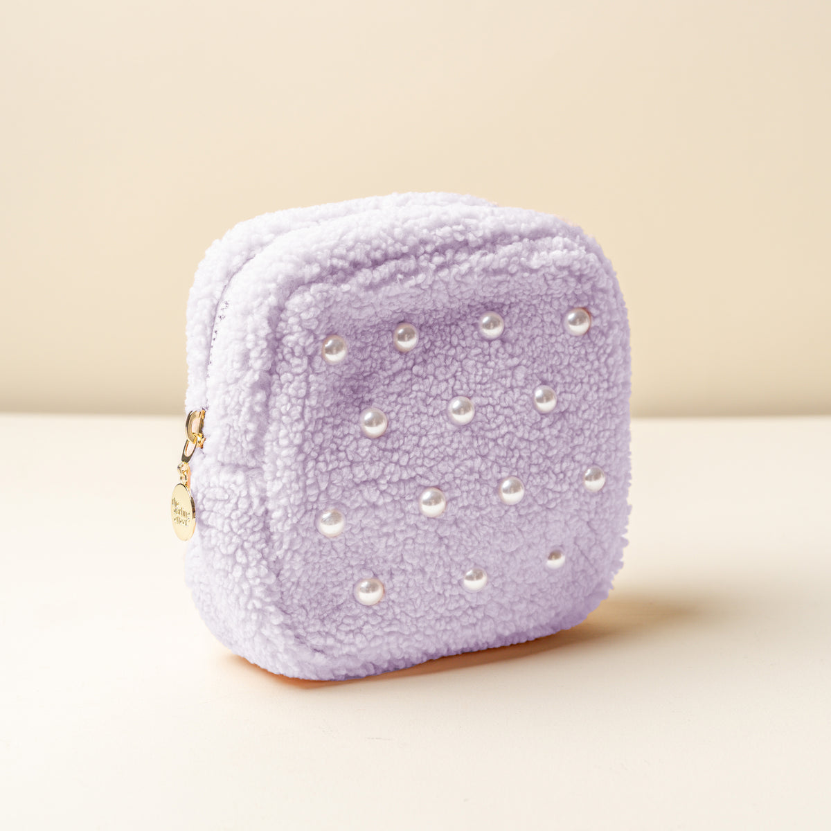 Square Pearl Purple Teddy Pouch