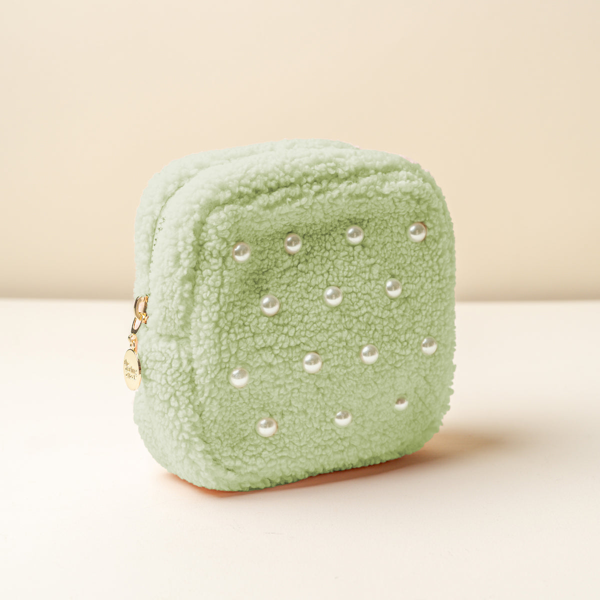 Square Pearl Sage Teddy Pouch