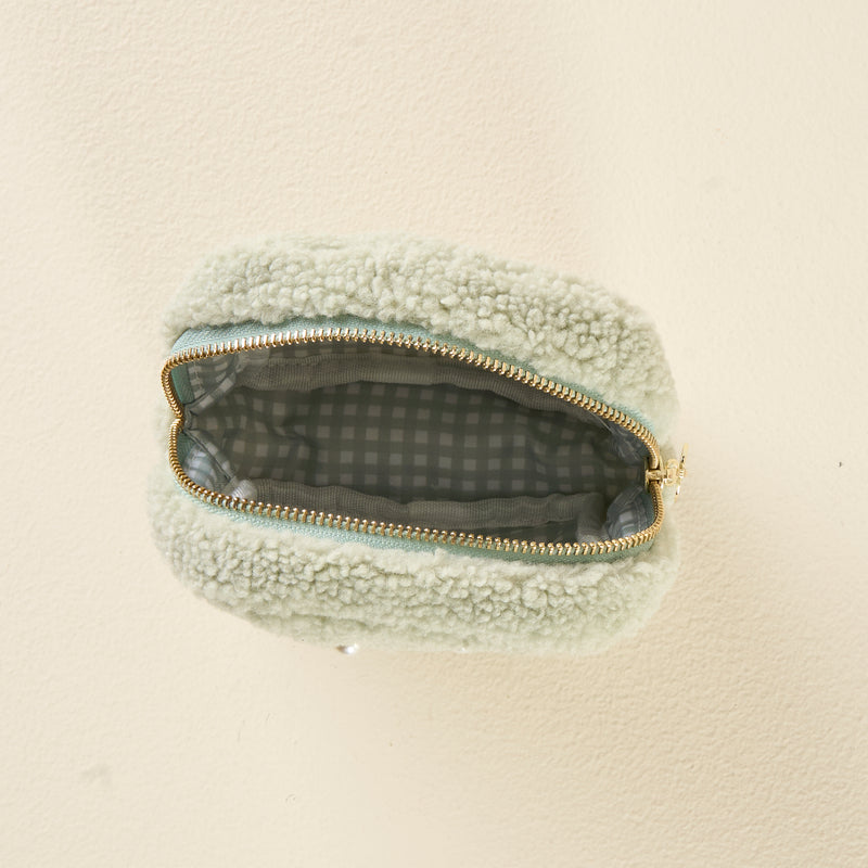 Square Pearl Sage Teddy Pouch