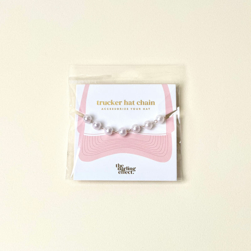 Dainty Pearl-Gold Trucker Hat Chain