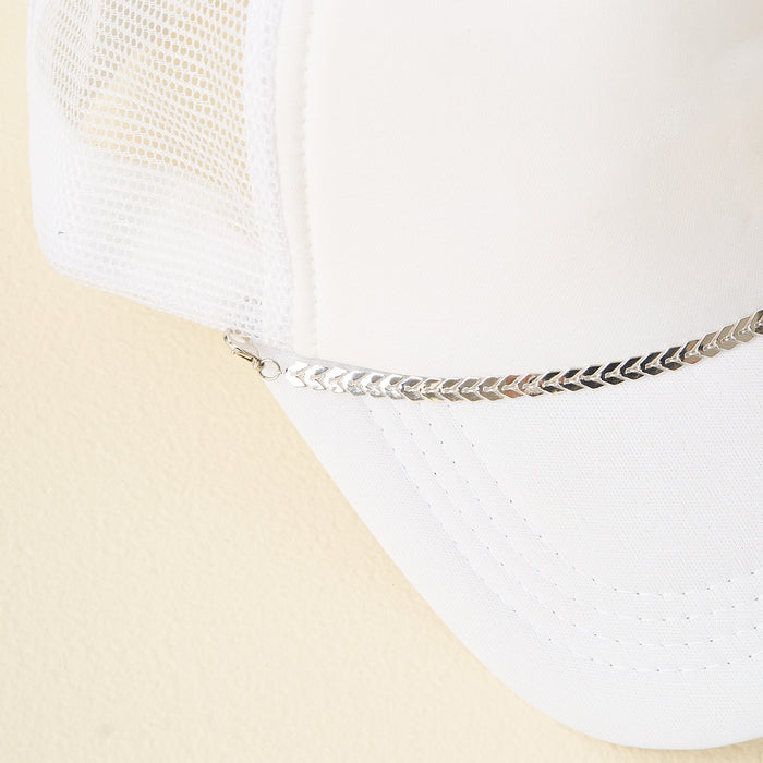 Silver-Leaf Chain Trucker Hat Chain