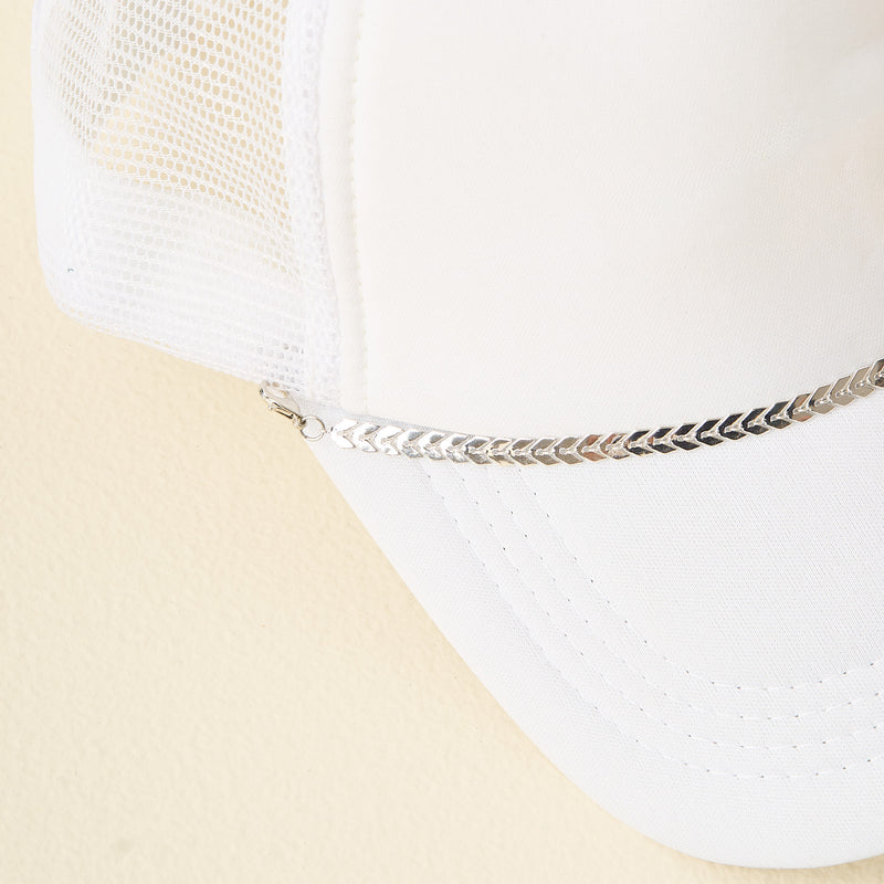 Silver Leaf Trucker Hat Chain