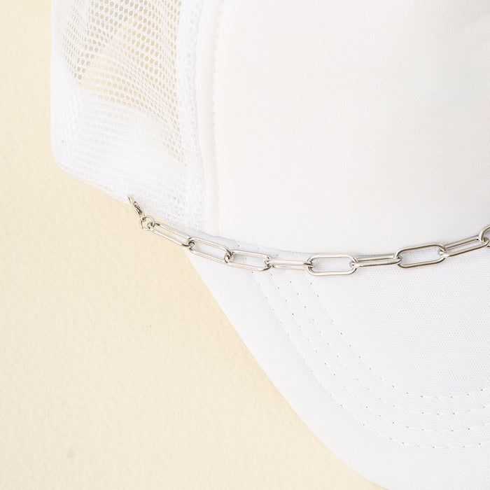 Paperclip Chain-Silver Trucker Hat Chain