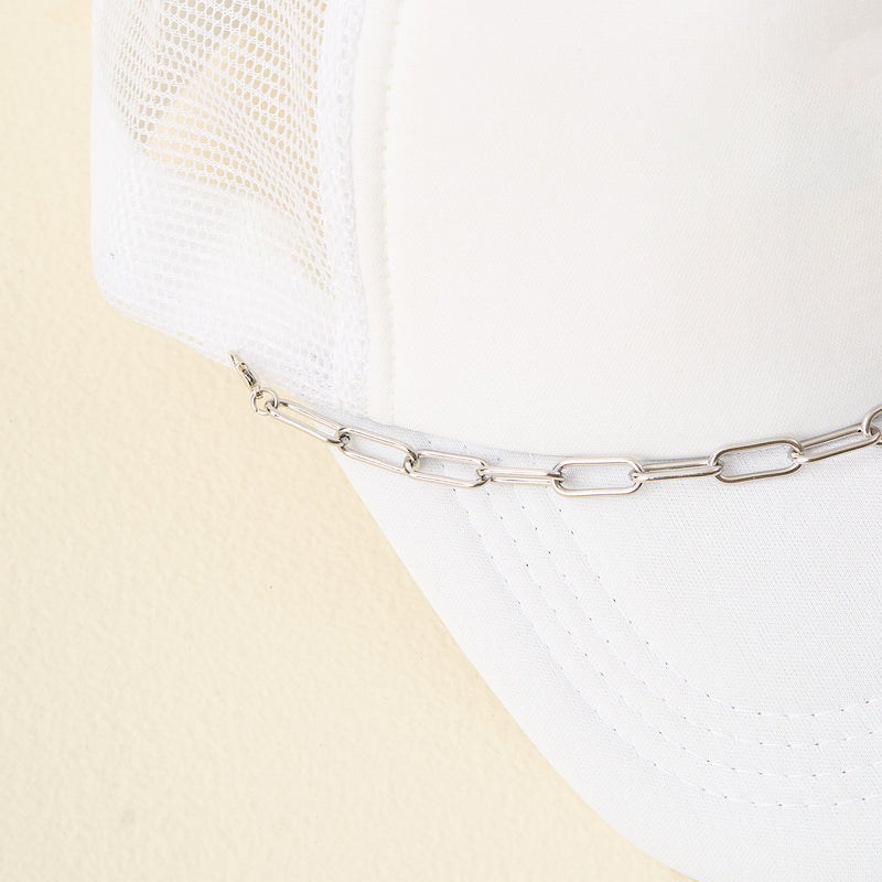 Paperclip Chain-Silver Trucker Hat Chain