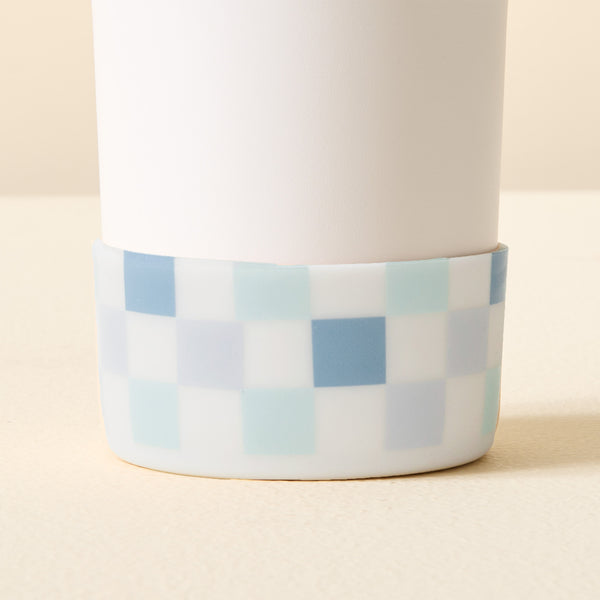Check Blue Tumbler Silicone Boot