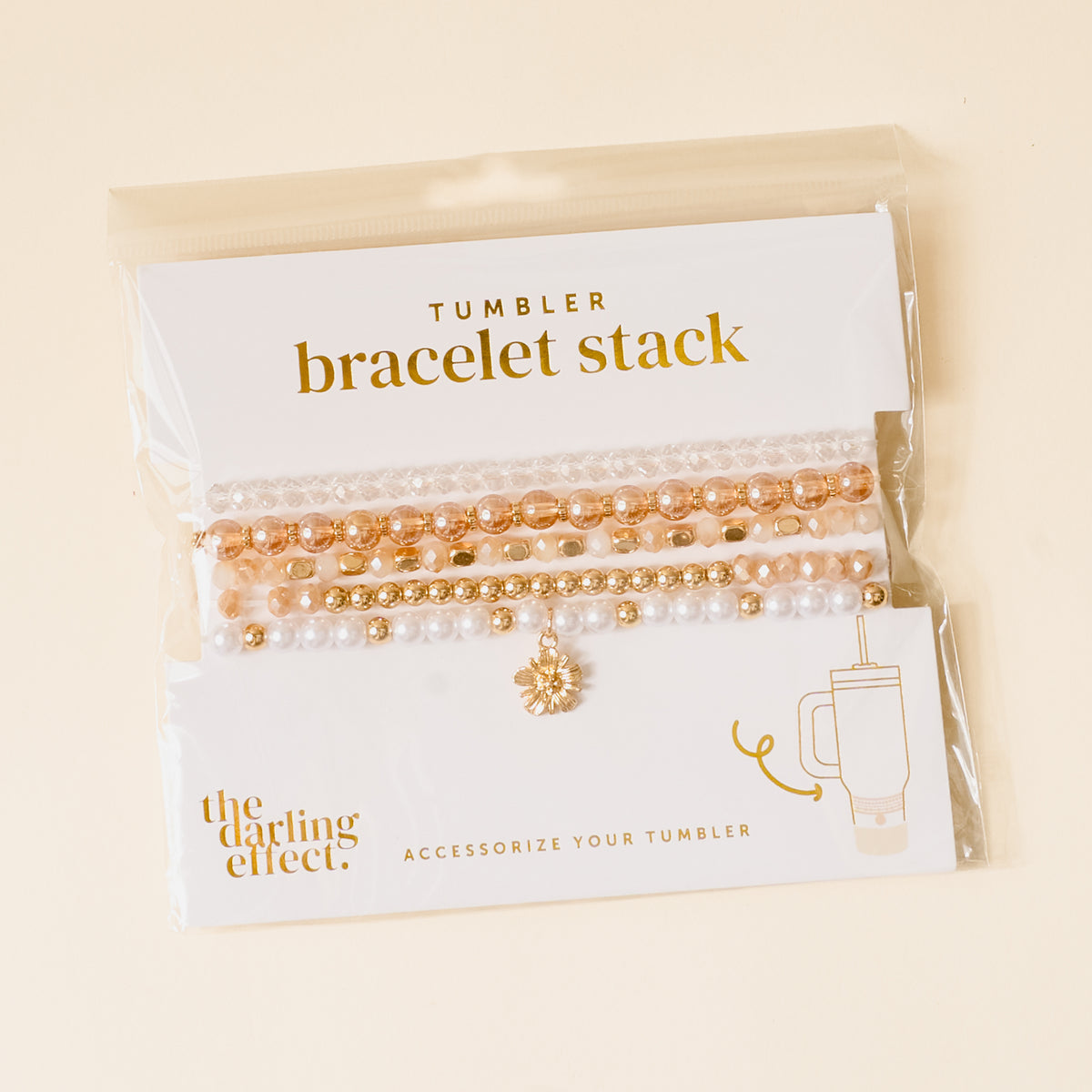 Champagne Bliss Tumbler Bracelet Stack