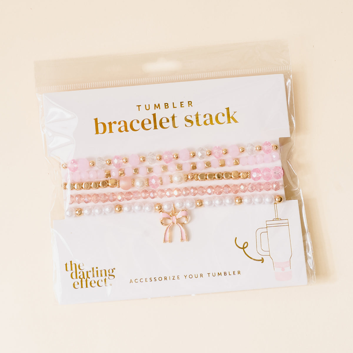 Coquette Charm Tumbler Bracelet Stack