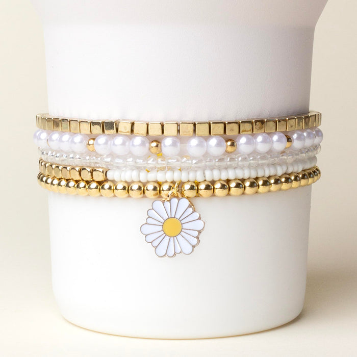 Daisy Dream Tumbler Bracelet Stack