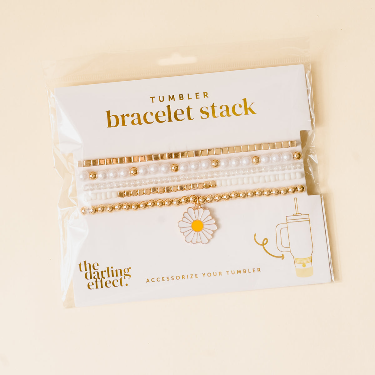 Daisy Dream Tumbler Bracelet Stack