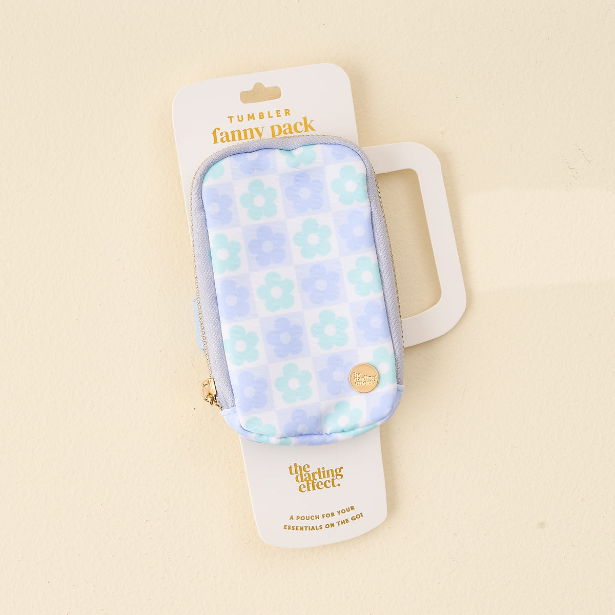 Flower Check Blue Tumbler Fanny Pack