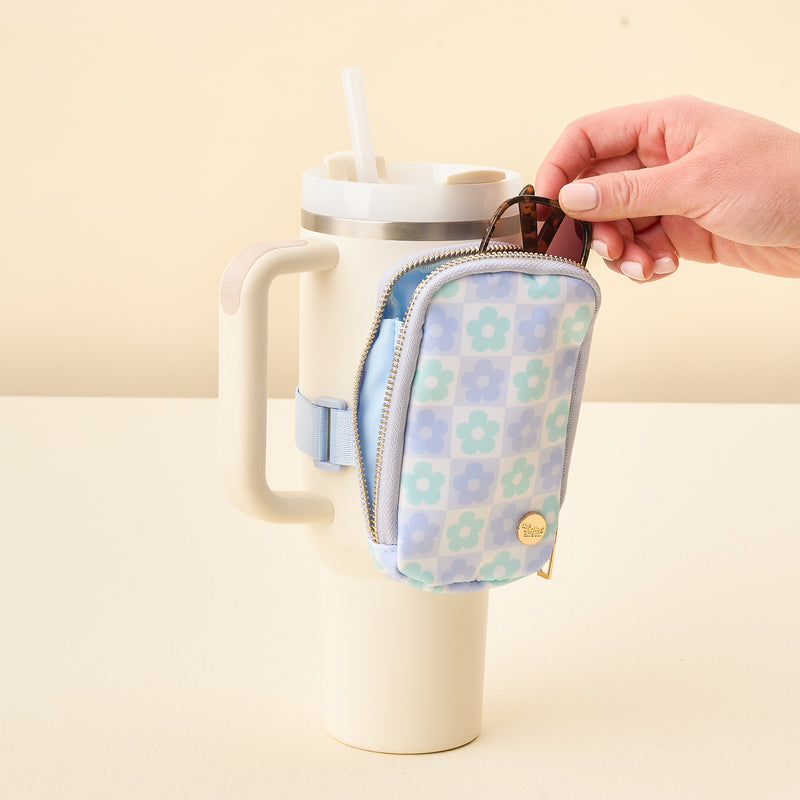 Flower Check Blue Tumbler Fanny Pack