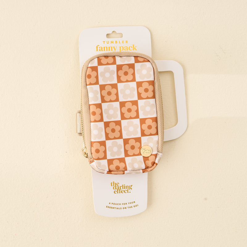Flower Check Brown Tumbler Fanny Pack