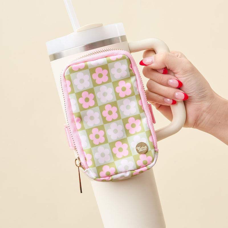 Flower Check Green Tumbler Fanny Pack
