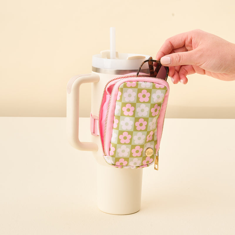 Flower Check Green Tumbler Fanny Pack