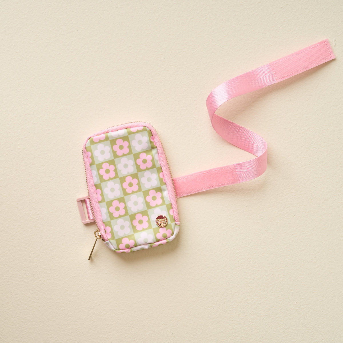 Flower Check Green Tumbler Fanny Pack