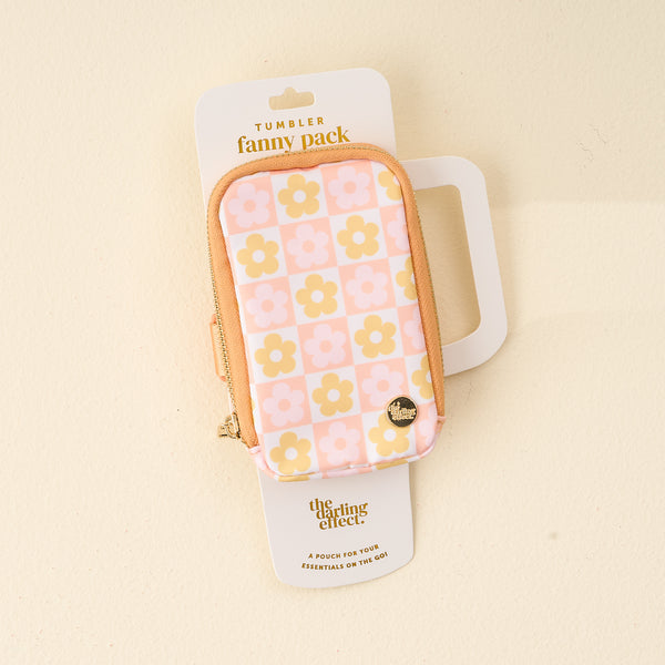 Flower Check Peach Tumbler Fanny Pack