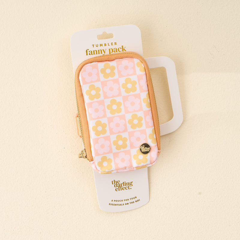Flower Check Peach Tumbler Fanny Pack