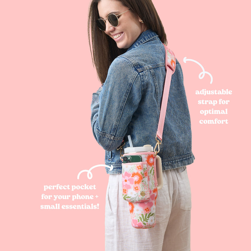 Beyond Blooms Pink Orange Tumbler Sling