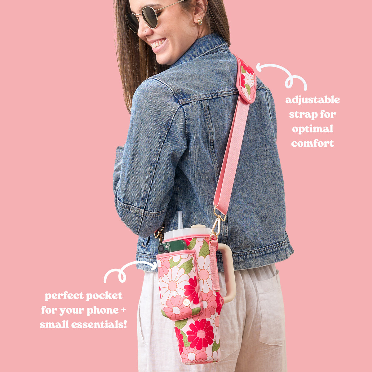 Daisy Craze Hot Pink Tumbler Sling