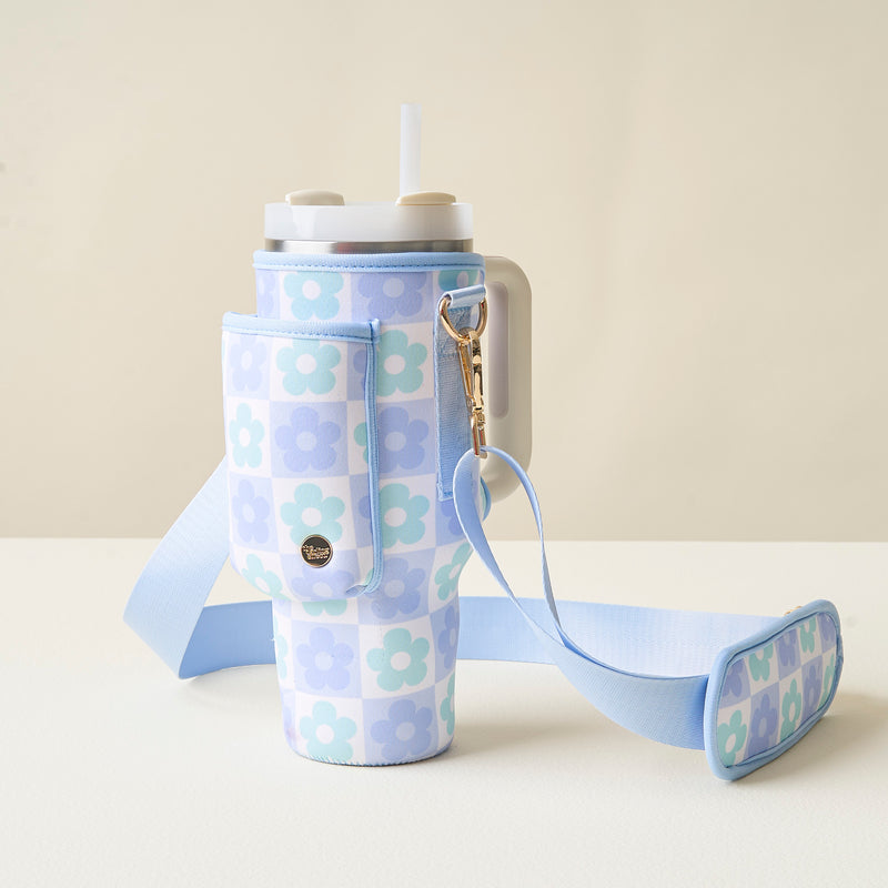 Flower Check Blue Tumbler Sling