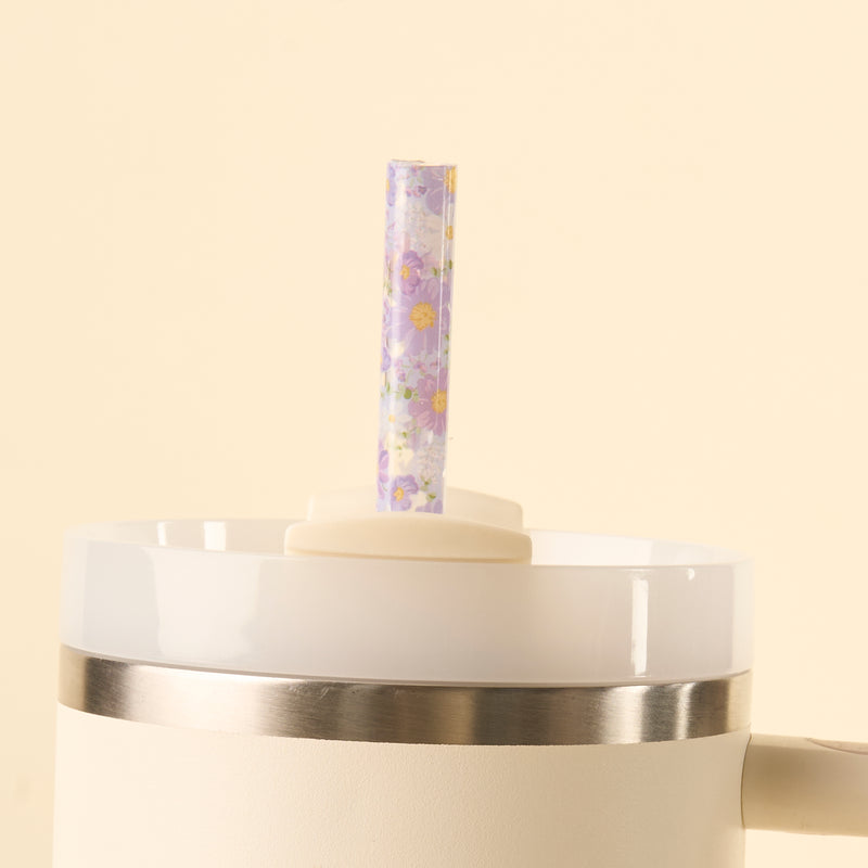 Bouquet Beauty Purple 40 oz Tumbler Straw Set