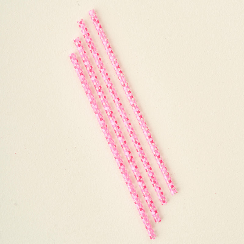 Check Hot Pink 40 oz Tumbler Straw Set