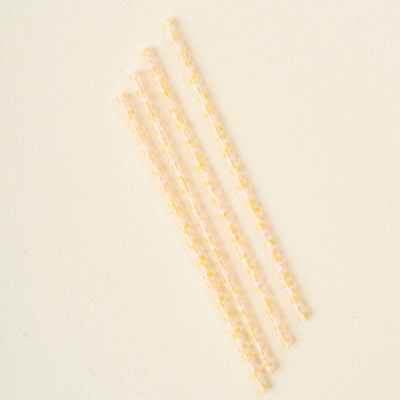 Check Peach 40 oz Tumbler Straw Set