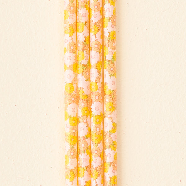 Daisy Craze Peach 40 oz Tumbler Straw Set