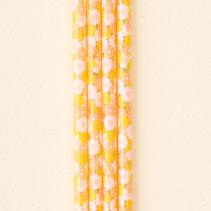 Daisy Craze Peach 40 oz Tumbler Straw Set