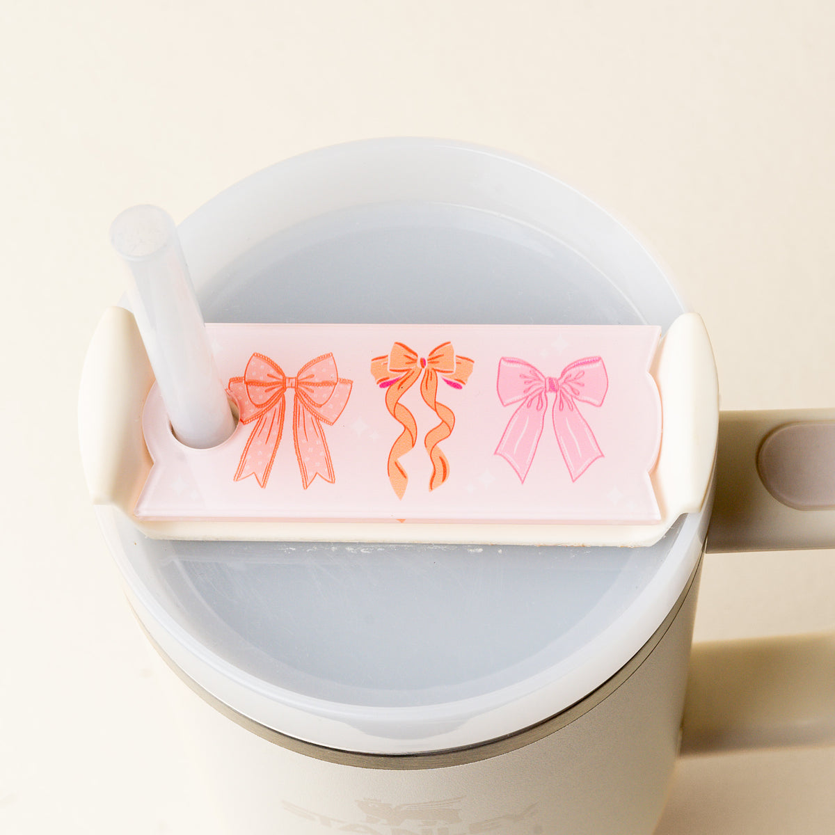 Blushing Bows Tumbler Lid Tag