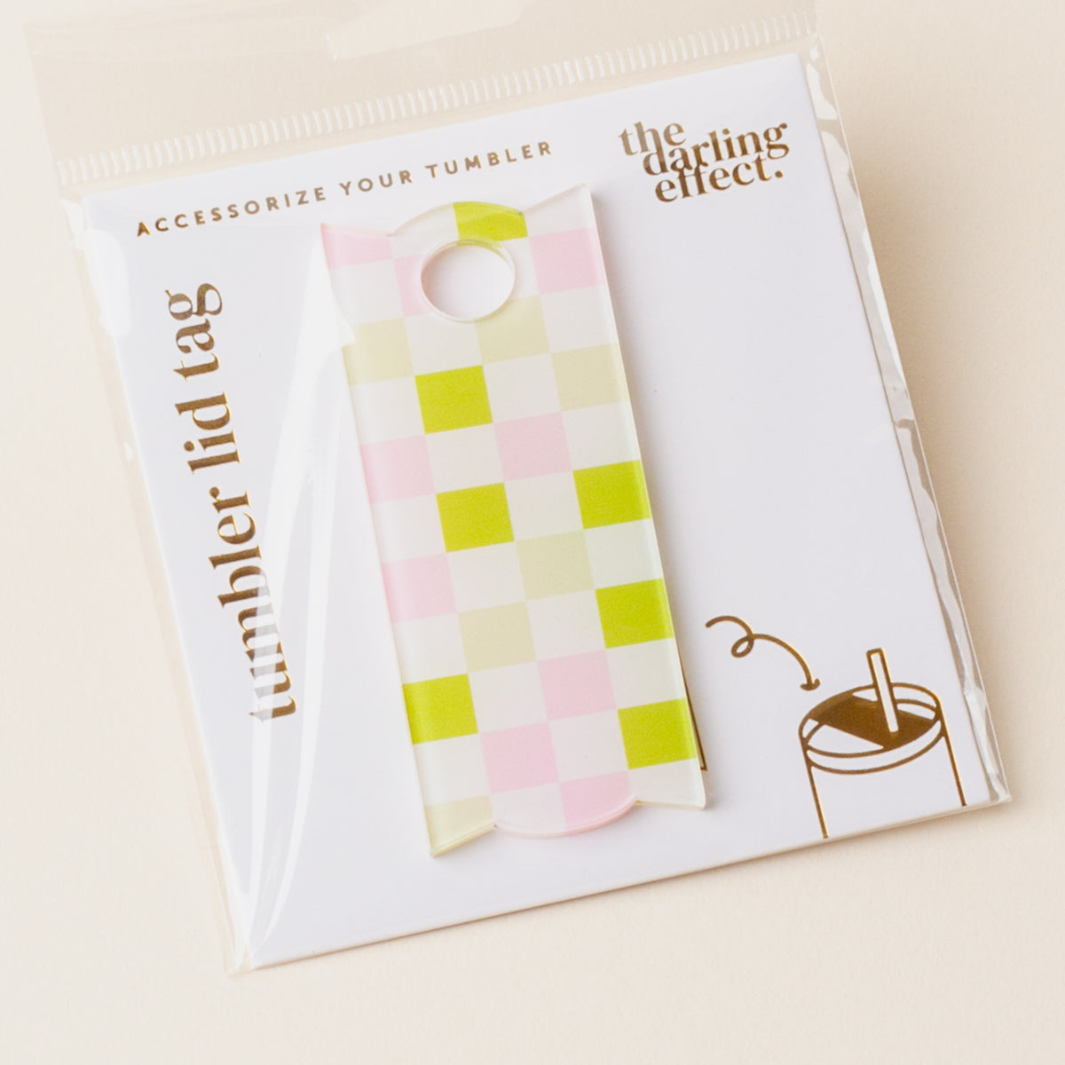 Check Green Tumbler Lid Tag