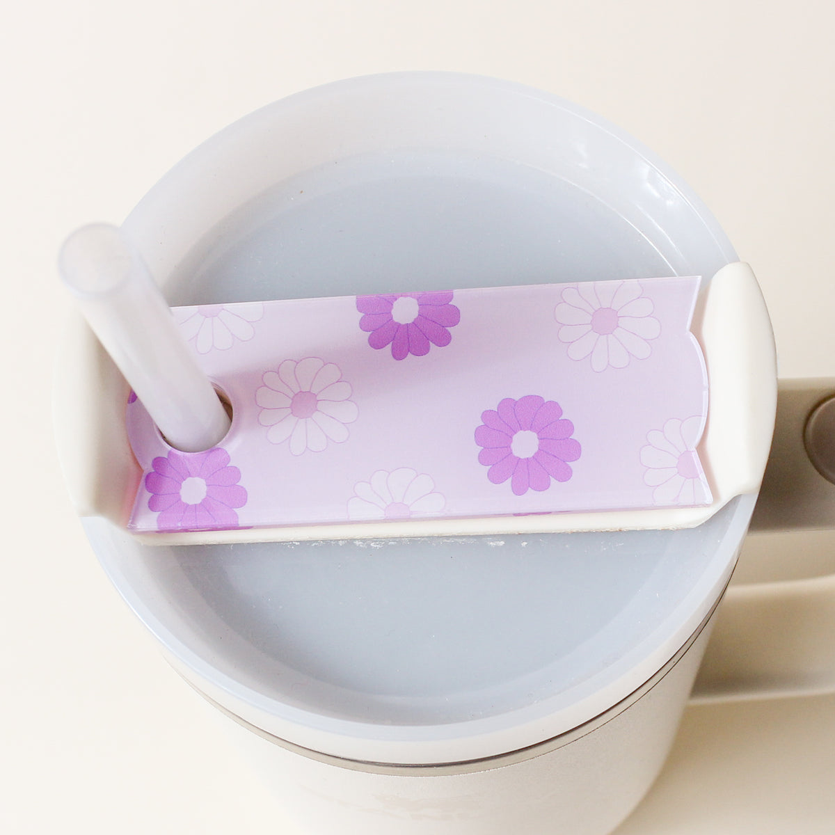 Darling Daisy Purple Tumbler Lid Tag