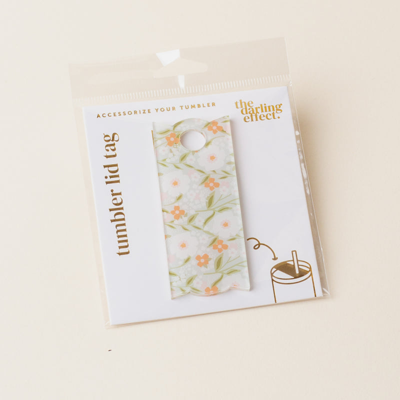 Floral Haven Sage Tumbler Lid Tag