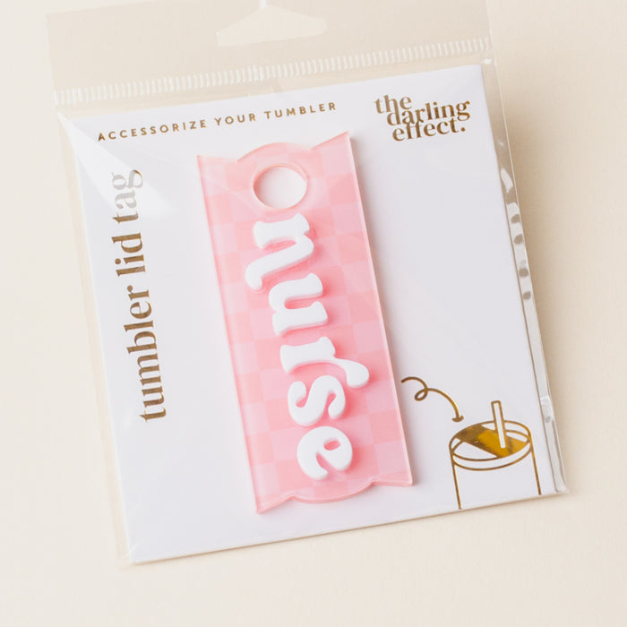 Nurse Tumbler Lid Tag