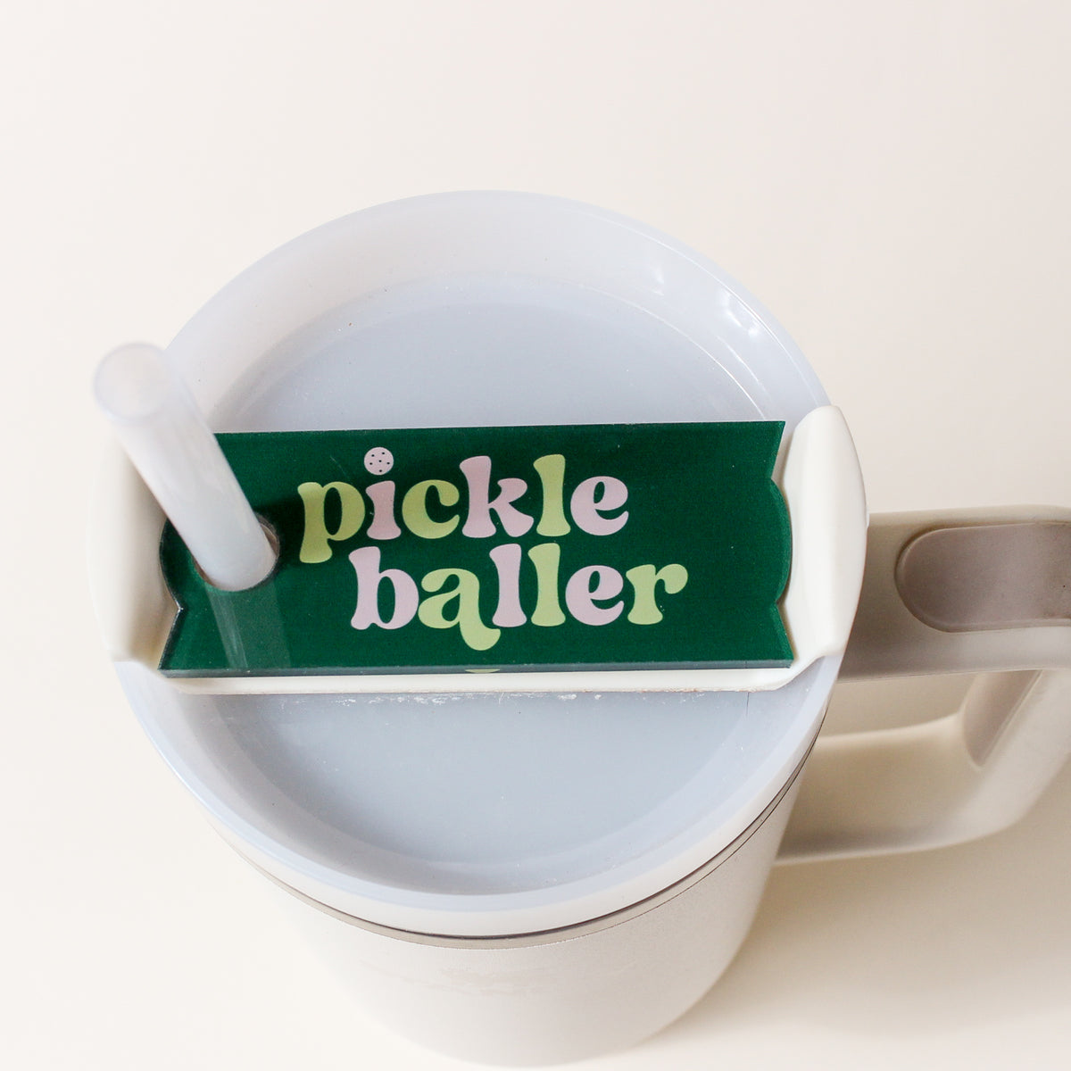 Pickleballer Tumbler Lid Tag