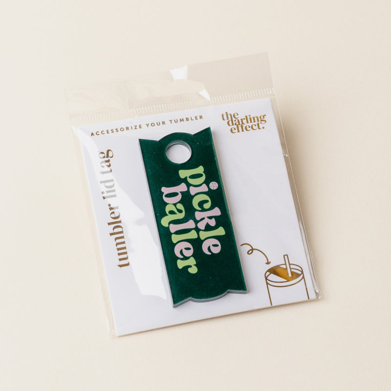 Pickleballer Tumbler Lid Tag