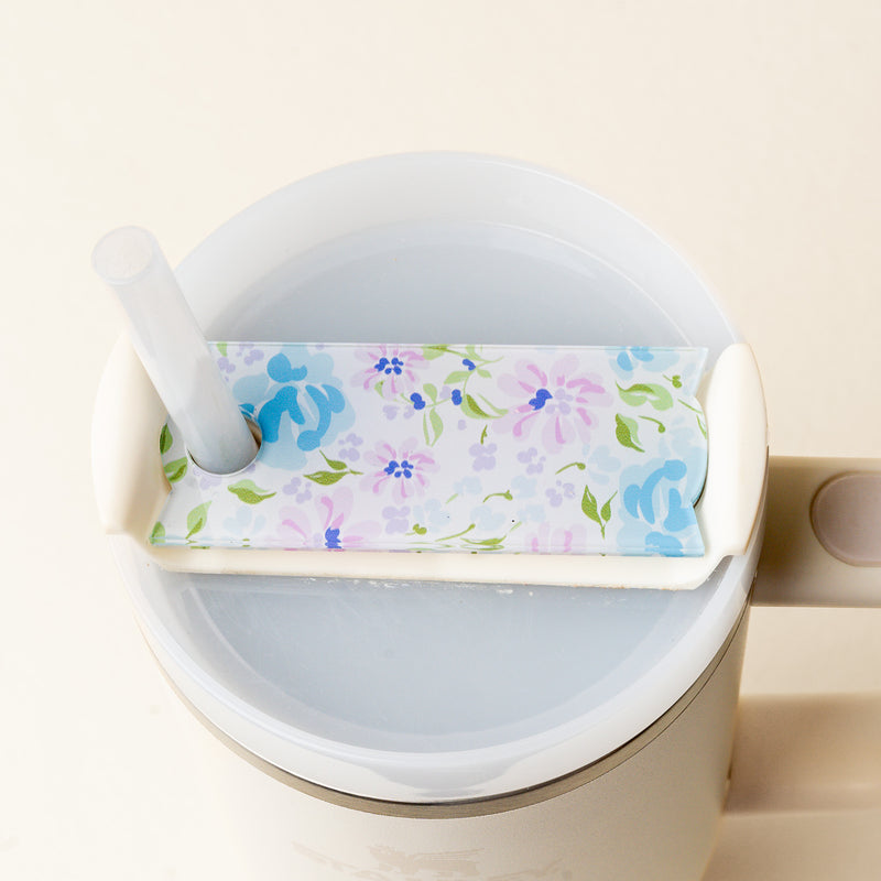 Secret Garden Blue Tumbler Lid Tag