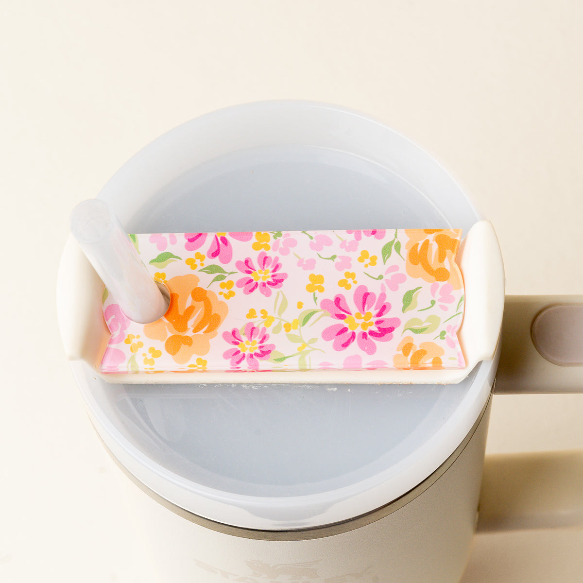 Secret Garden Pink Tumbler Lid Tag