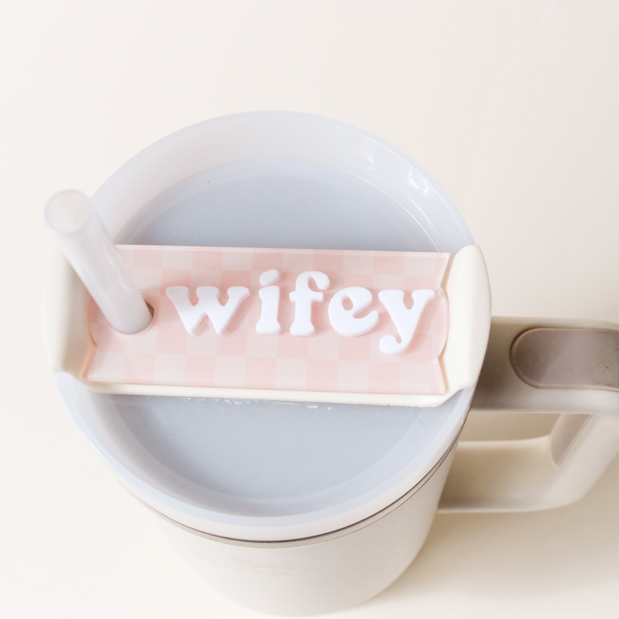 Word Tumbler Lid Topper Tag