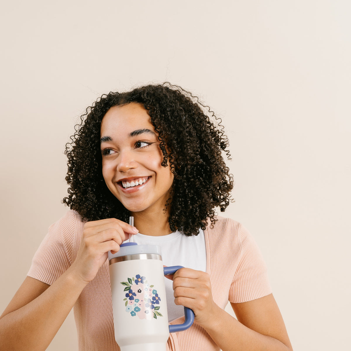 Buds & Bloom Cream 40 oz Take Me Everywhere Tumbler