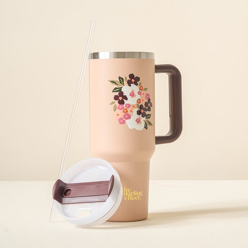 Buds & Blooms Mocha 40 oz Take Me Everywhere Tumbler