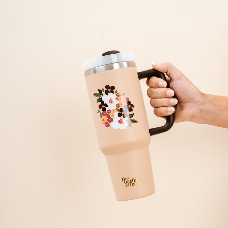 Buds & Blooms Mocha 40 oz Take Me Everywhere Tumbler