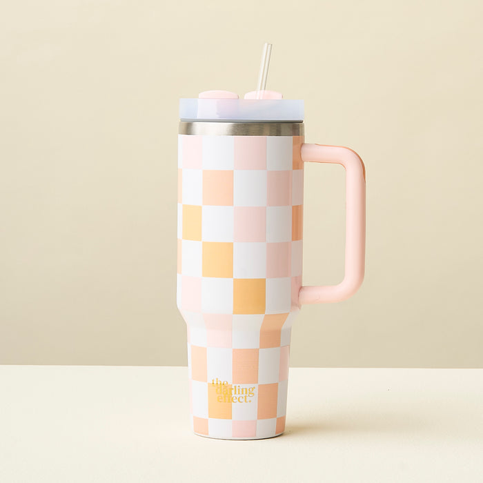 Check Peach 40 oz Take Me Everywhere Tumbler
