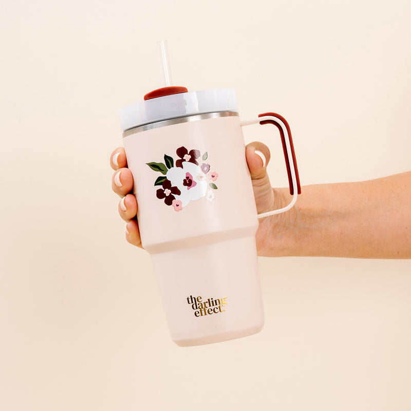 Buds & Blooms Blush 20oz Mini On-the-Go Tumbler