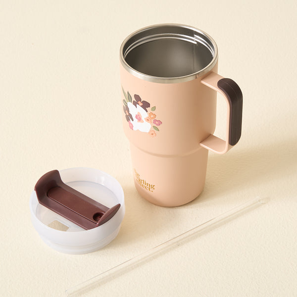 Buds & Blooms Mocha 20 oz Mini On-The-Go Tumbler