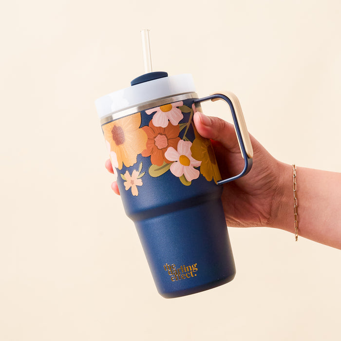 Wild About You Navy 20 oz Mini On the-Go Tumbler