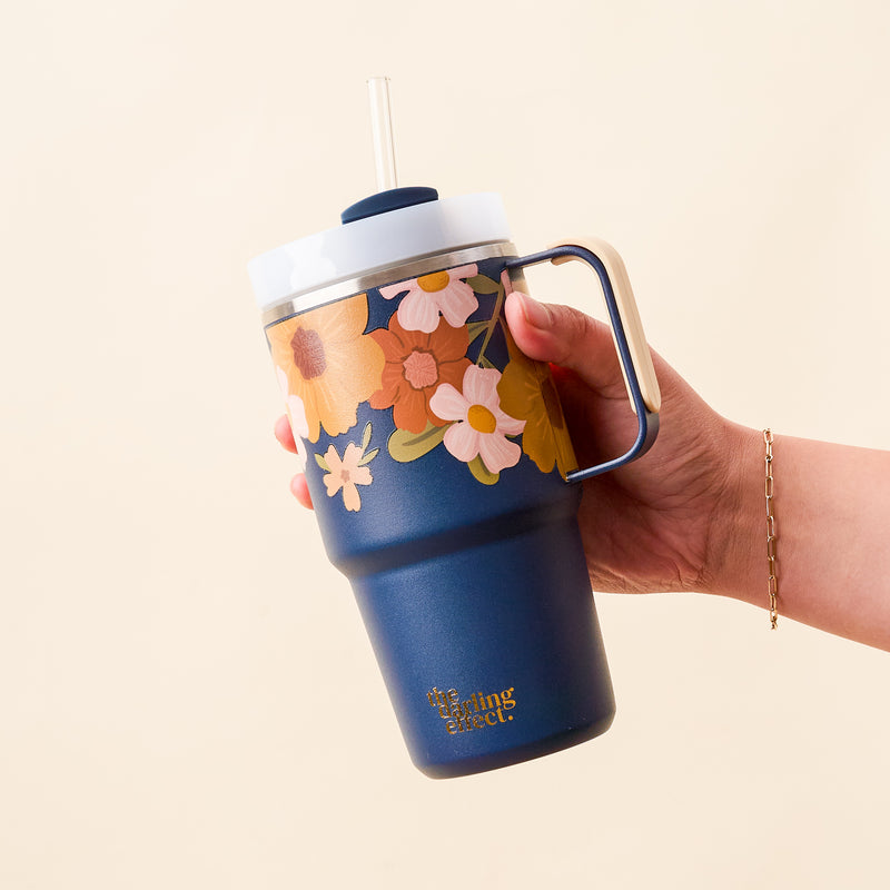 Wild About You Navy 20 oz Mini On the-Go Tumbler
